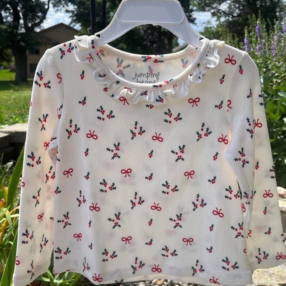 Jumping beans Size 2T Red + white Christmas long sleeve top